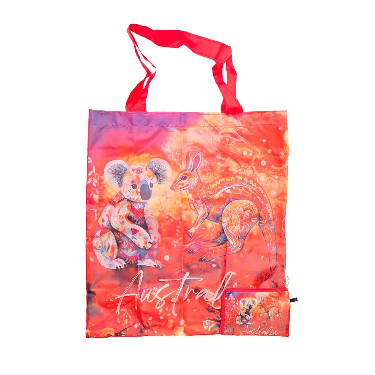 Kangaroo Koala Mosaic Foldable Shopping Bag - Allanson Souvenirs