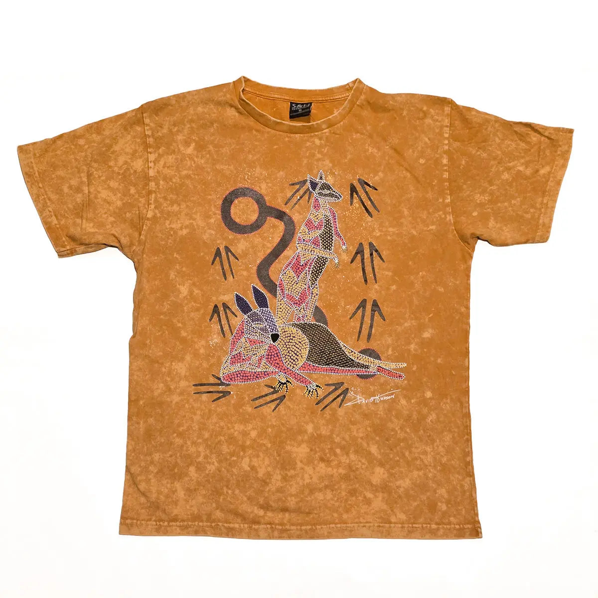 "Kangaroo Resting" Ochre Adult T-Shirt - Allanson Souvenirs