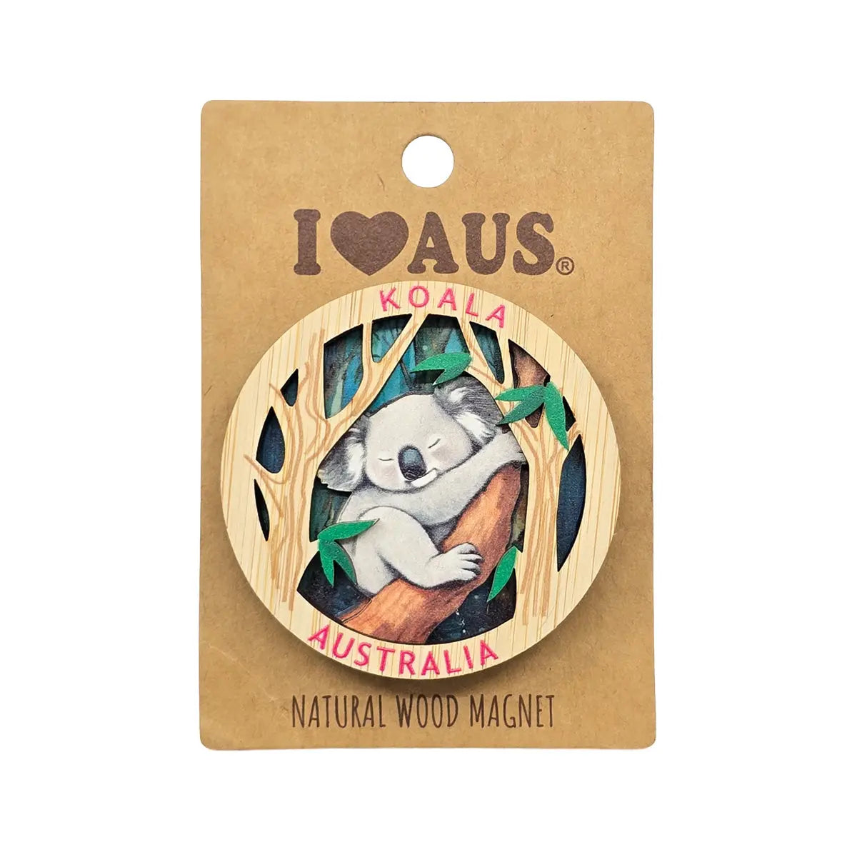 Koala Bamboo Fridge Magnet - Allanson Souvenirs