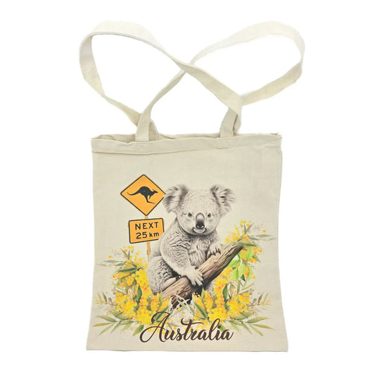 Koala Road Sign Canvas Tote Bag Allanson Souvenirs