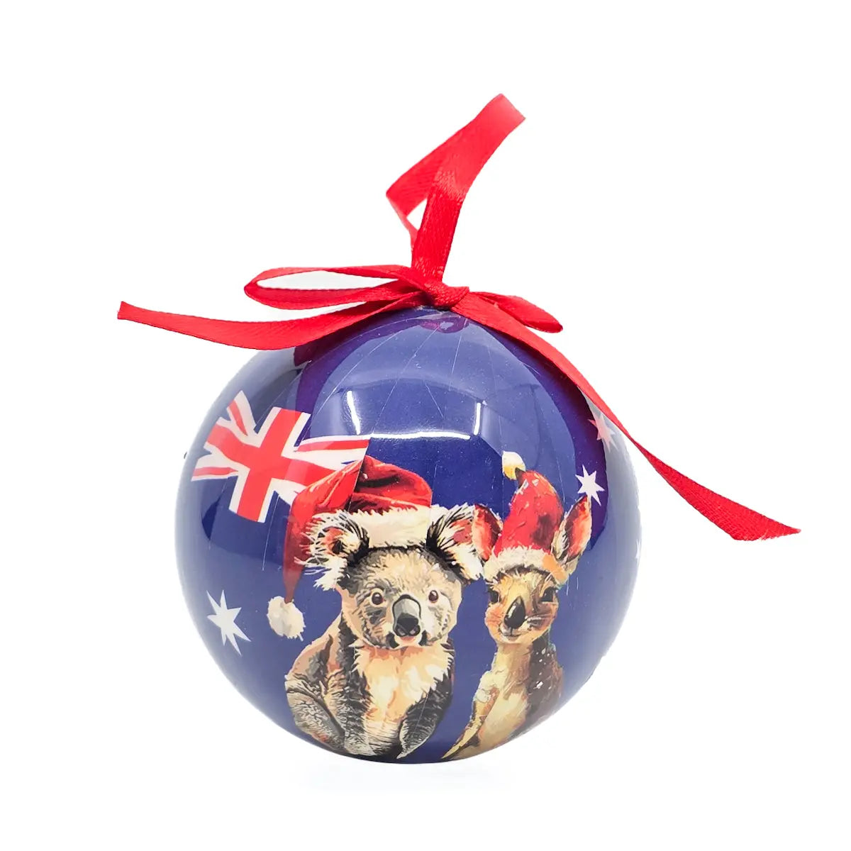 Koala &amp; Kangaroo Flag Christmas Bauble - Allanson Souvenirs