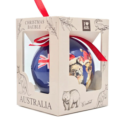 Koala &amp; Kangaroo Flag Christmas Bauble - Allanson Souvenirs