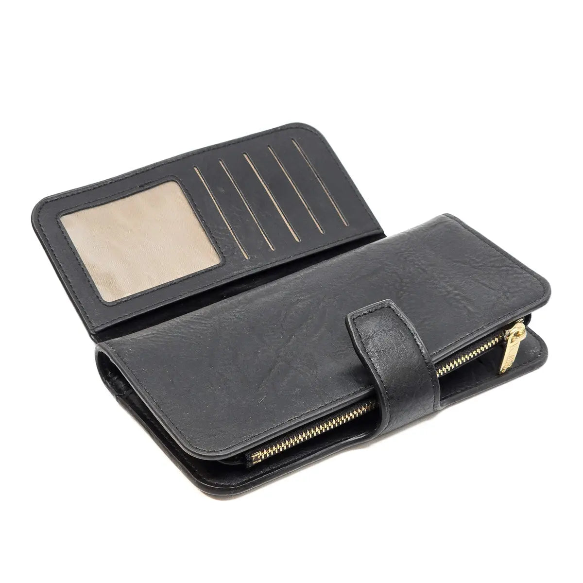 Ladies Black Wallet with Gold Kangaroo - Allanson Souvenirs