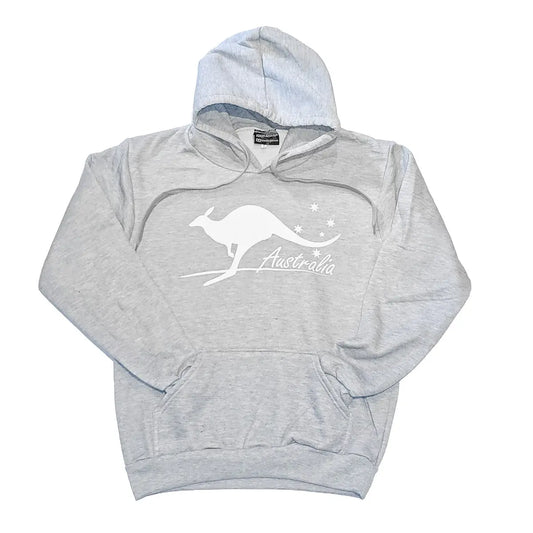 Light Grey Southern Cross Kangaroo Hoodie - Allanson Souvenirs