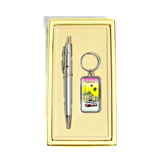 Sunset Melbourne Keyring and pen set Allanson Souvenirs