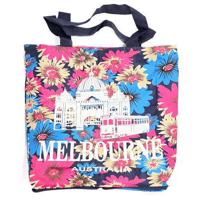 Melbourne Floral Foldable Shopping Bag - Allanson Souvenirs