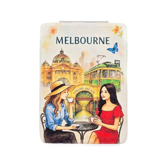 Melbourne Premium Compact Mirror - Allanson Souvenirs
