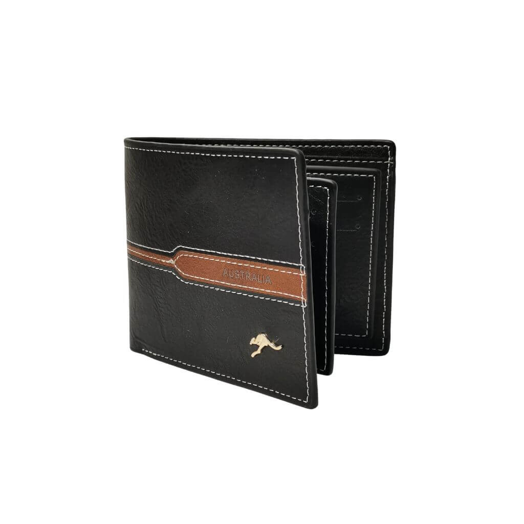 Black Mens Wallet with Stripe - Allanson Souvenirs