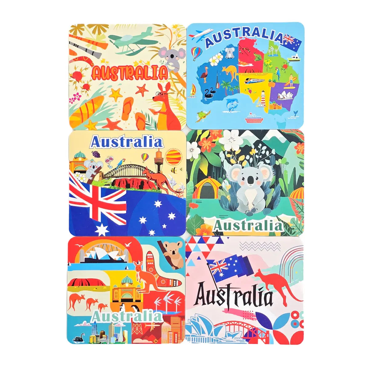 Mixed Australiana Coaster Set - Allanson Souvenirs