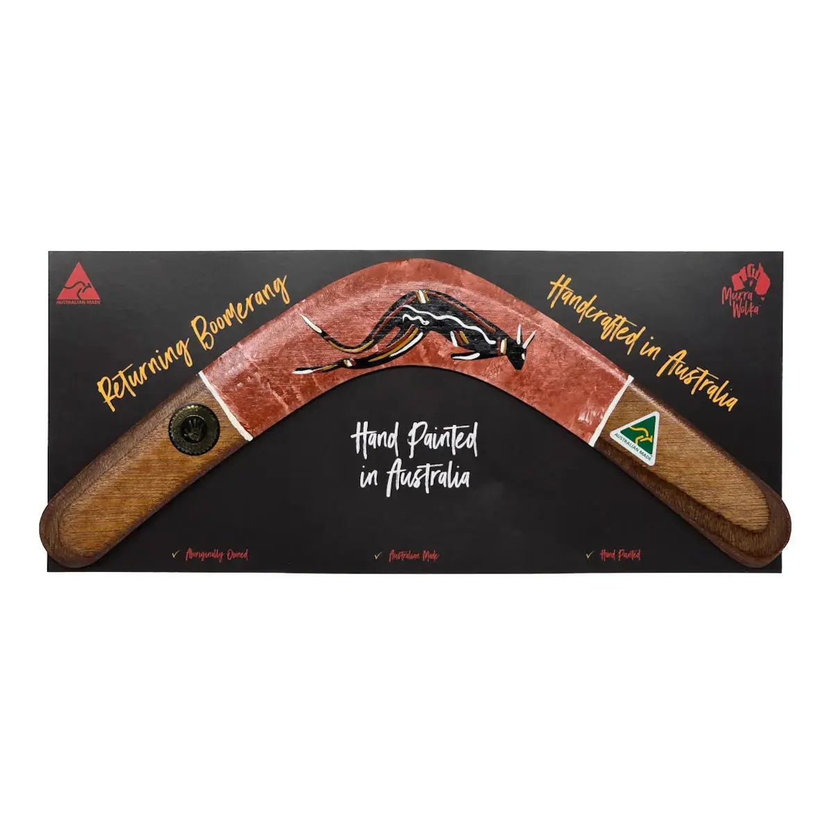 Murra Wolka Red Contemporary Returning Boomerang - Allanson Souvenirs