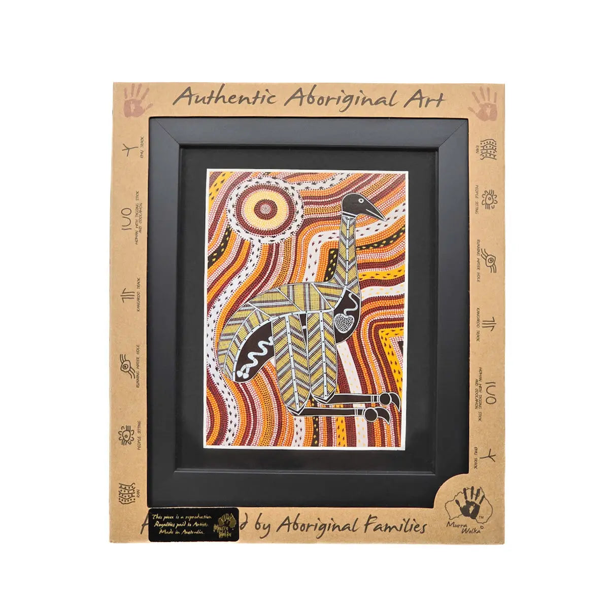 Murra Wolka Framed Print - Emu/Mintji - Allanson Souvenirs