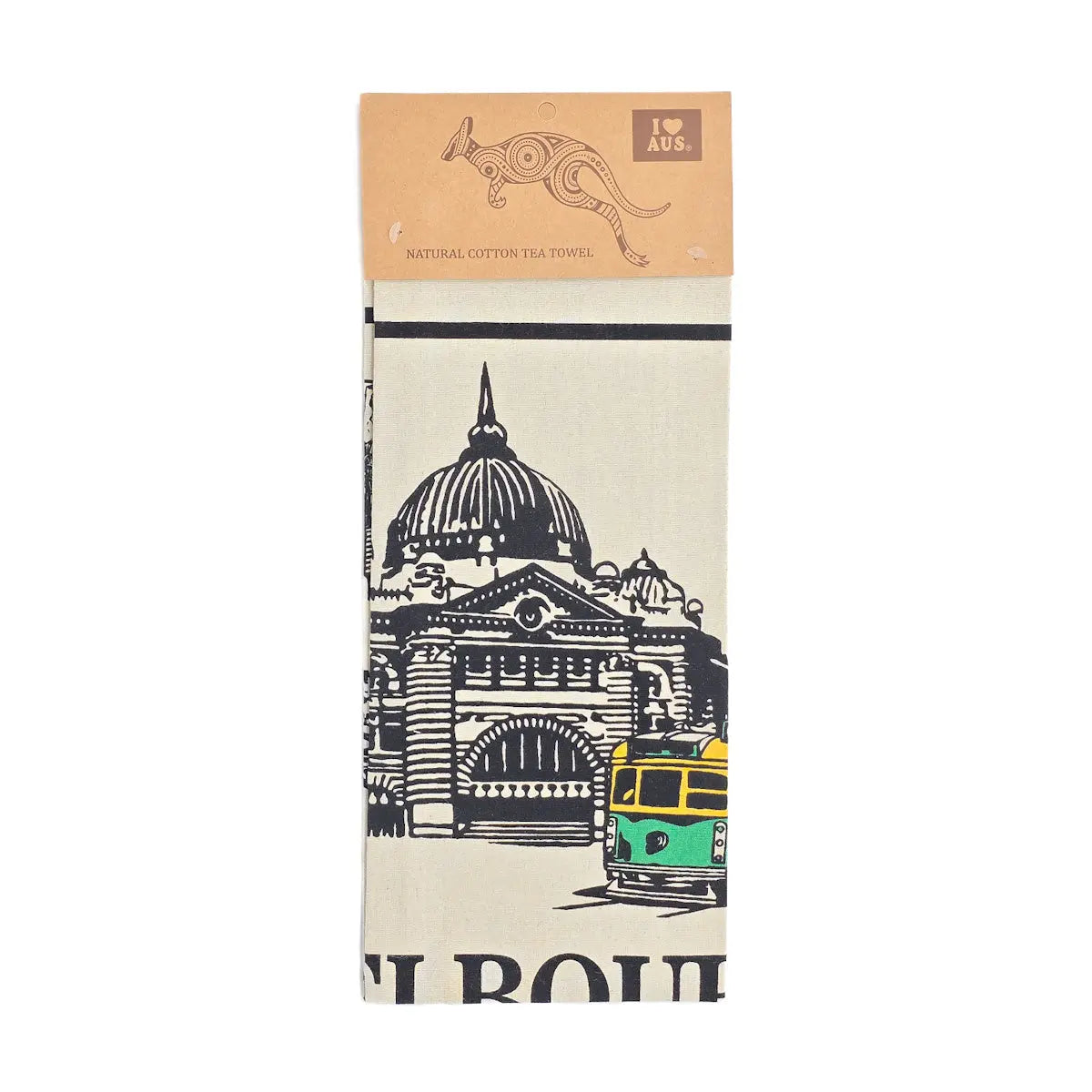 Natural Cotton Melbourne Tea Towel Allanson Souvenirs