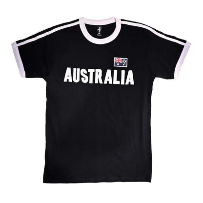 Navy Adult Australia Stripe T-Shirt - Allanson Souvenirs