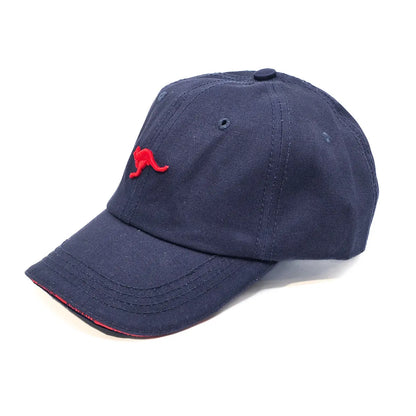 Navy Baseball Cap with Red Kangaroo - Allanson Souvenirs