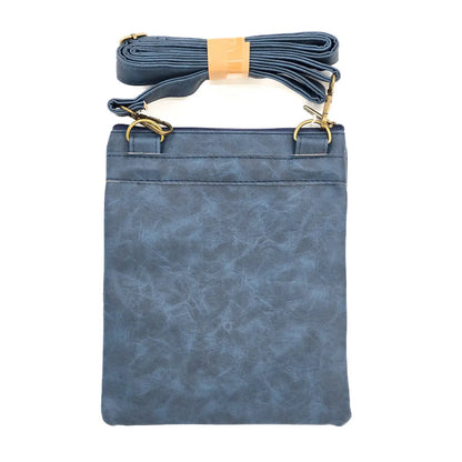 Navy Three Zip Suede Travel Bag Allanson Souvenirs