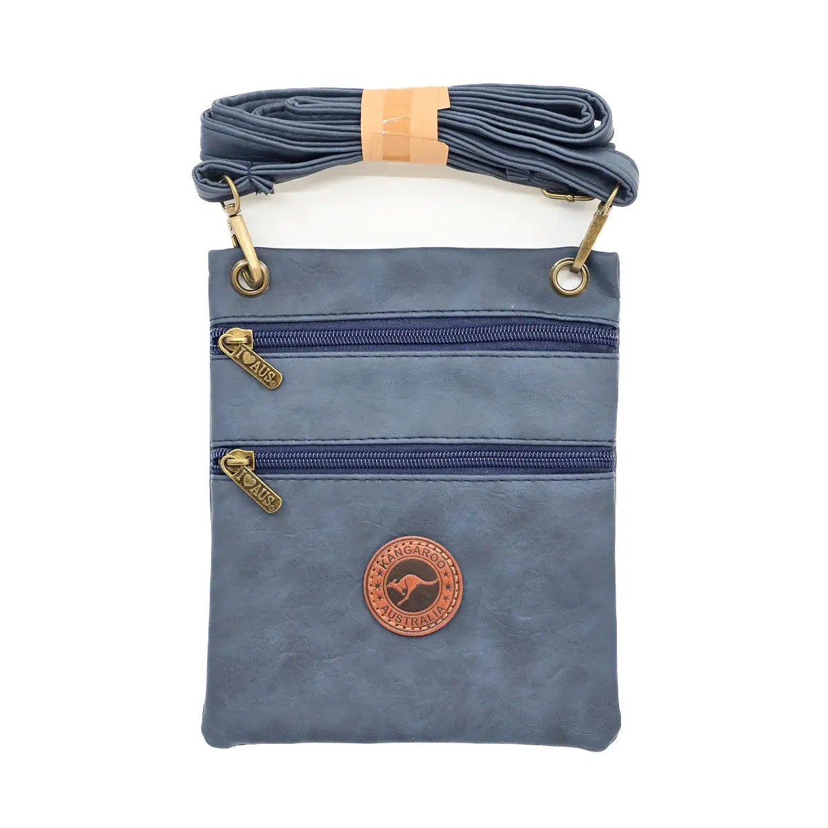Navy Two Zip Suede Travel Bag Allanson Souvenirs
