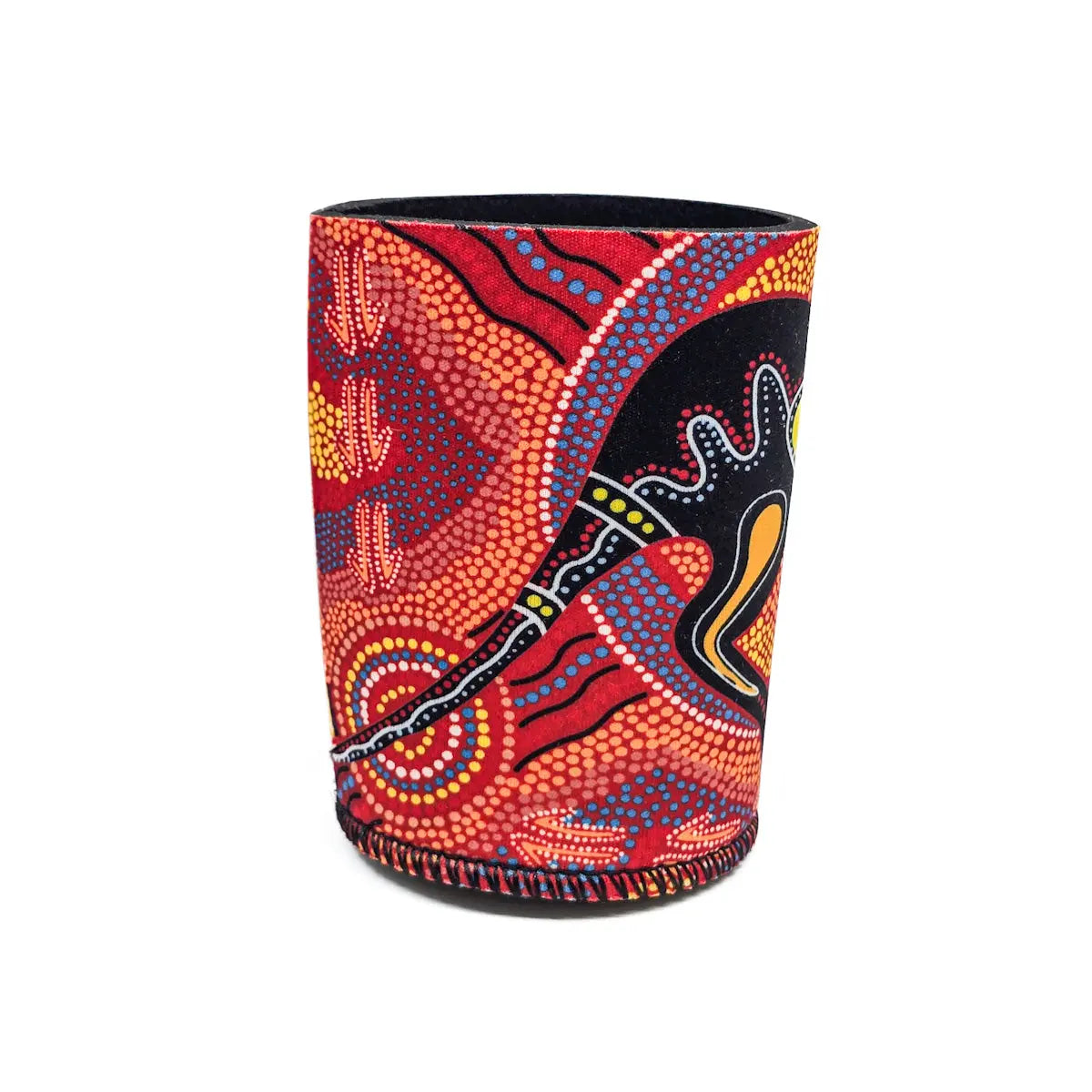 Orange Aboriginal Kangaroo Stubby Holder - Allanson Souvenirs