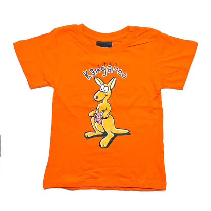 Orange Kangaroo Australia Kids T-Shirt - Allanson Souvenirs