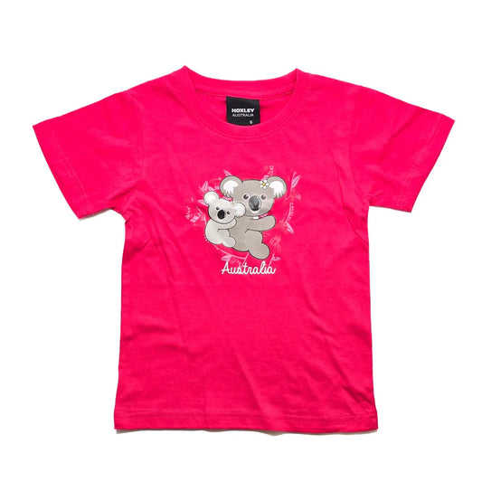 Pink Koala Cuddles Kids T-Shirt - Allanson Souvenirs
