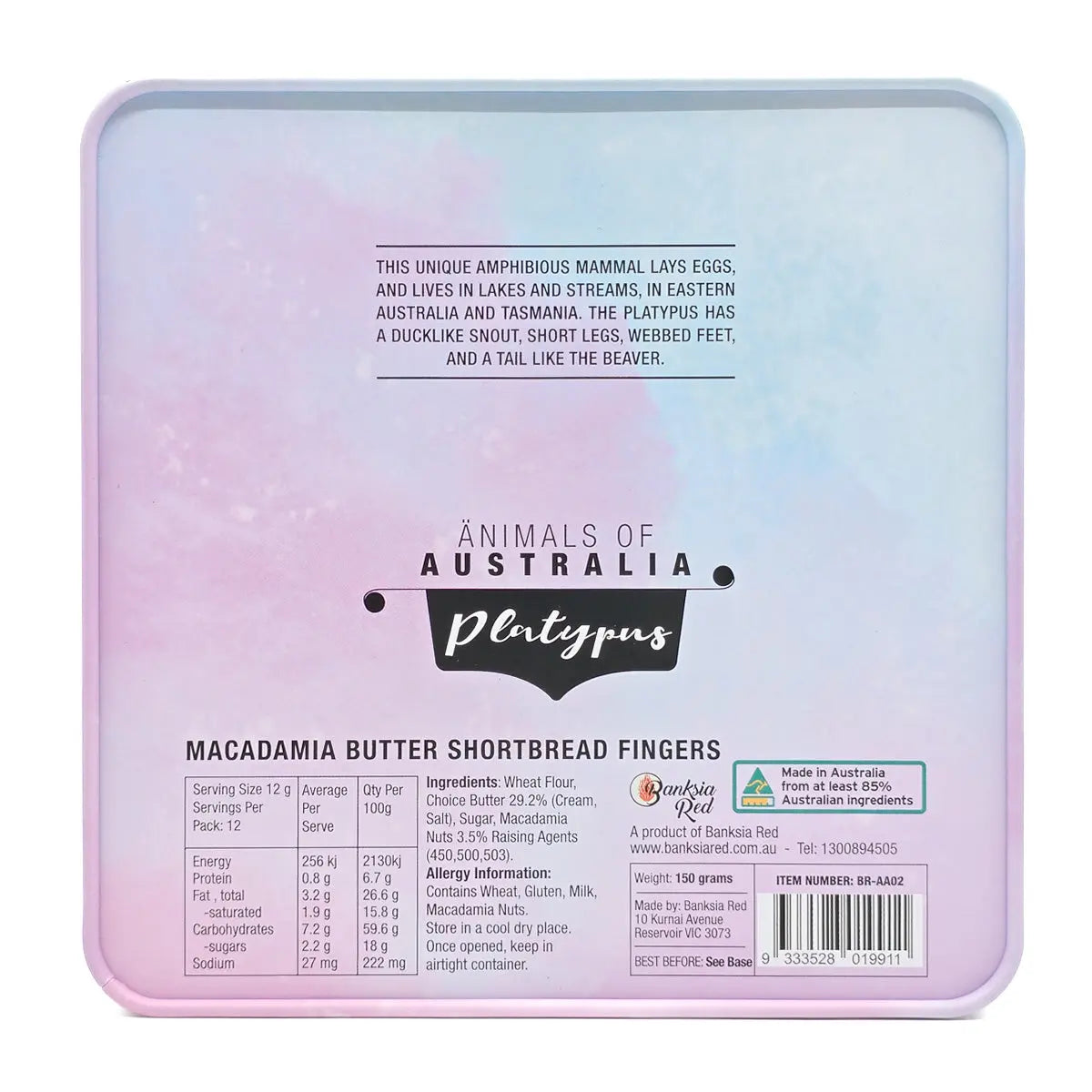 Platypus Biscuit Tin - Allanson Souvenirs