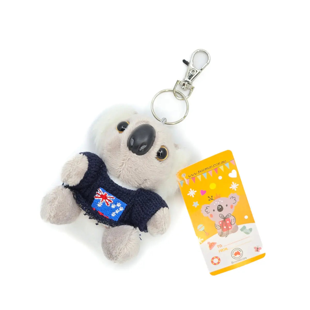 Plush Koala Blue Sweater Keyring -Allanson Souvenirs
