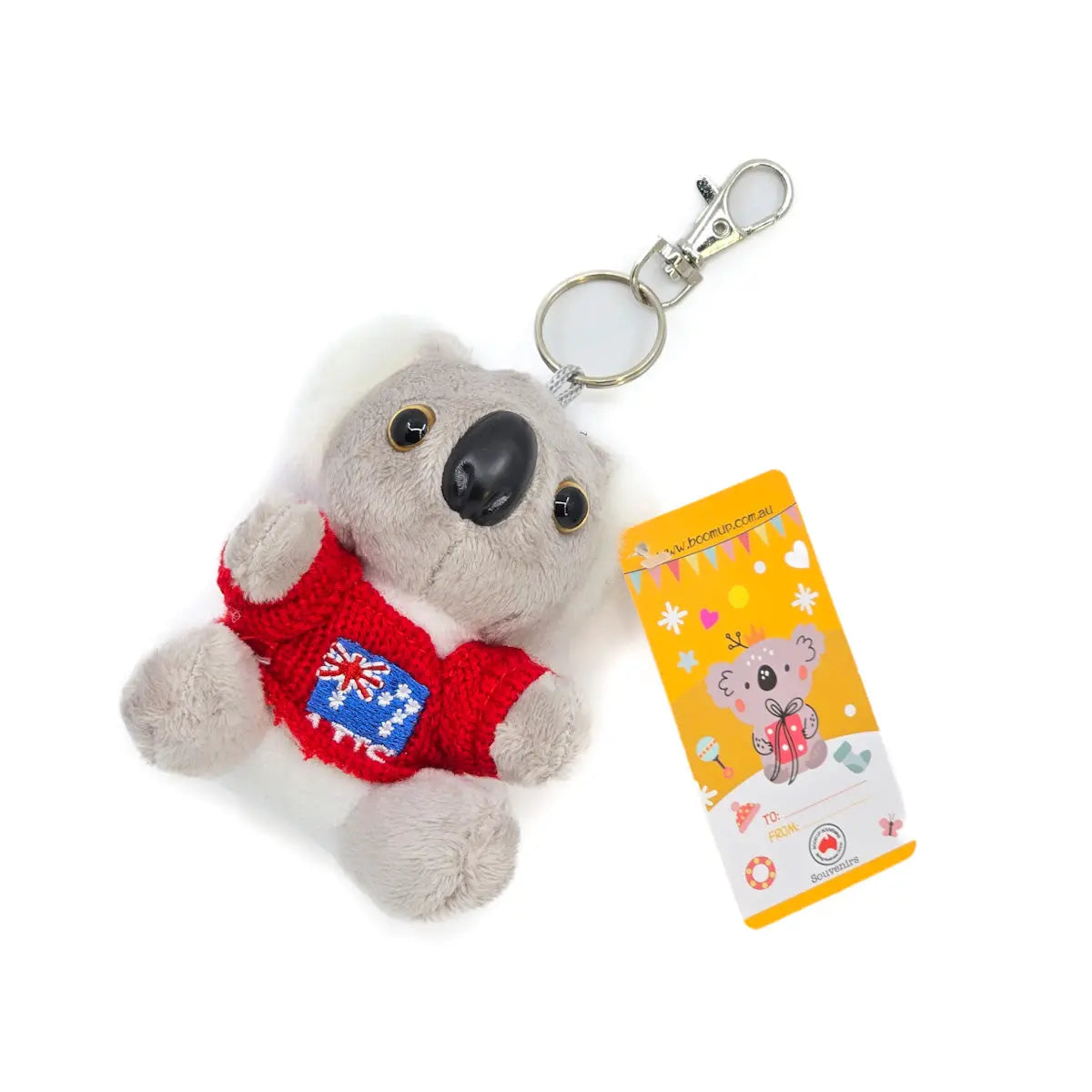Plush Koala Red Sweater Keyring - Allanson Souvenirs