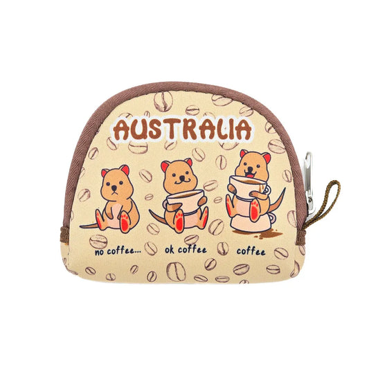 Quokka Coffee Time Neoprene Coin Purse - Allanson Souvenirs