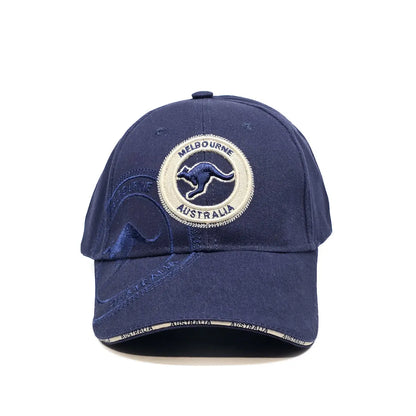 Round Kangaroo Melbourne Baseball Cap - Allanson Souvenirs