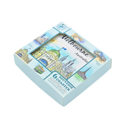 Silver Melbourne Landmarks Coaster Set - Allanson Souvenirs