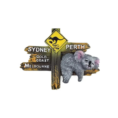 Sleeping Koala Road Sign Magnet -Allanson Souvenirs