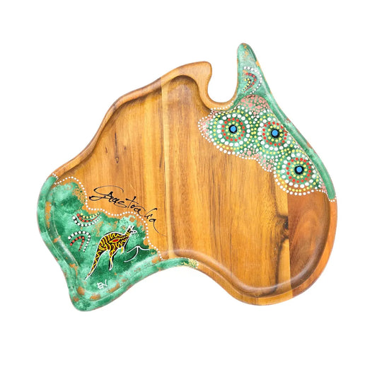 Small Wooden Tray Map Shape - Allanson Souvenirs