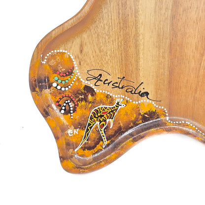 Small Wooden Tray Map Shape - Allanson Souvenirs