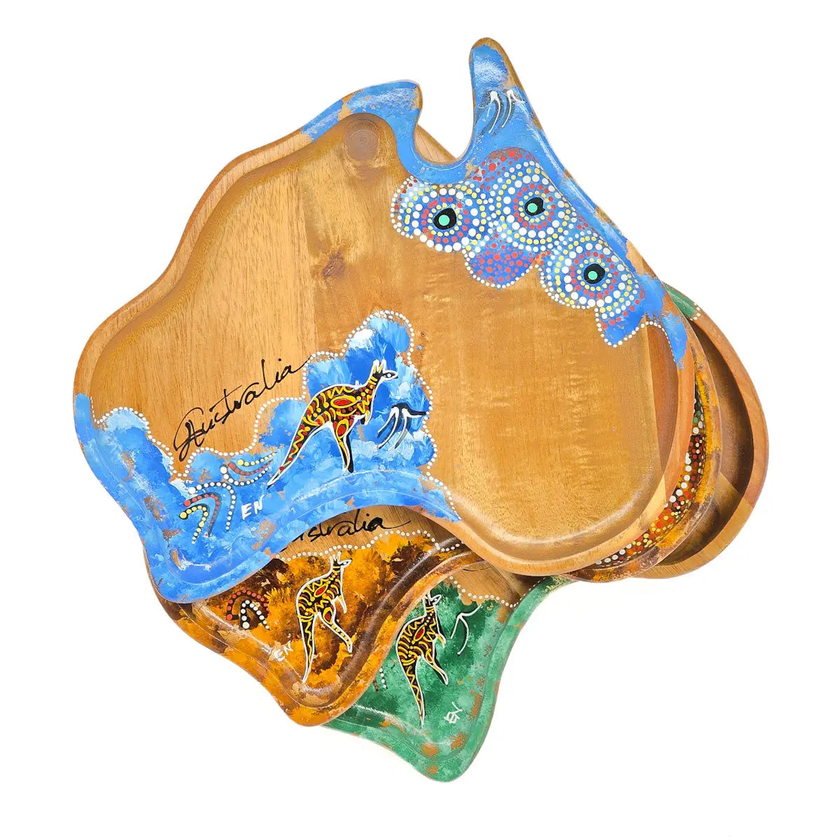 Small Wooden Tray Map Shape - Allanson Souvenirs
