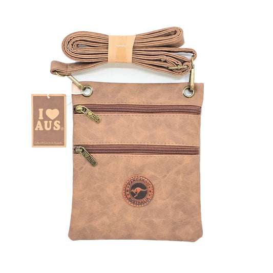 Tan Two Zip Suede Travel Bag Allanson Souvenirs