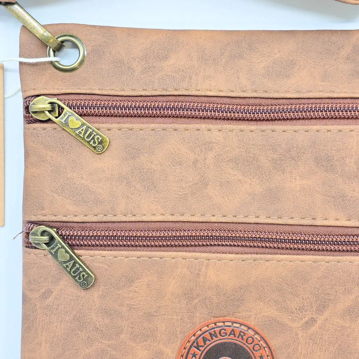 Tan Two Zip Suede Travel Bag Allanson Souvenirs