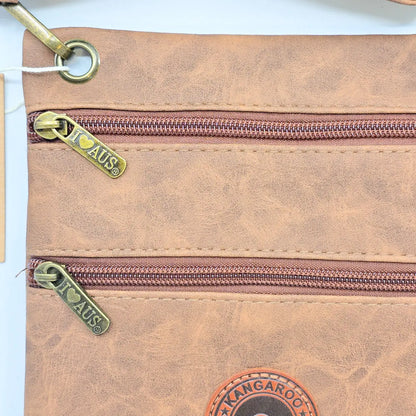 Tan Two Zip Suede Travel Bag Allanson Souvenirs