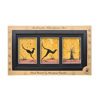 Triple Hand-Painted Murra Wolka Art - Allanson Souvenirs