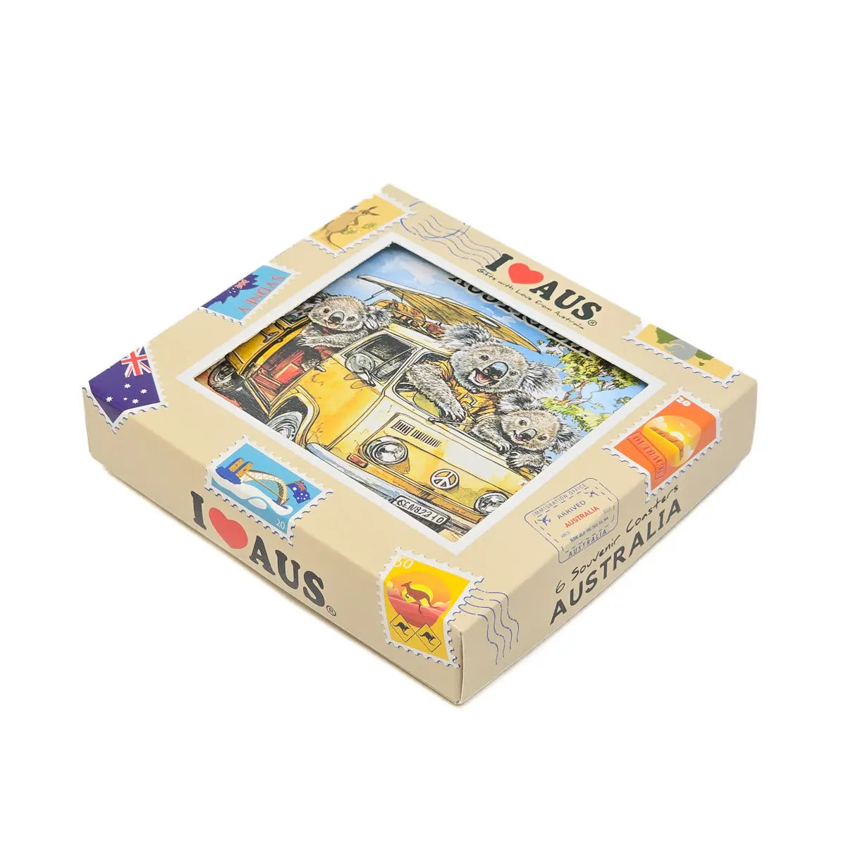 Vintage Animals Corkwood Coaster Set - Allanson Souvenirs