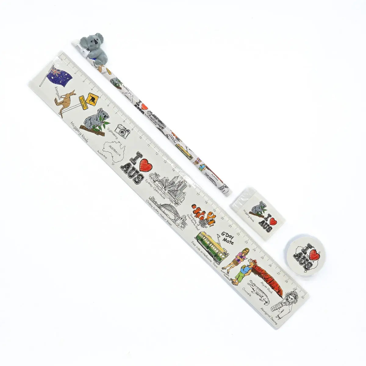 White I Love Australia Stationary Set Allanson Souvenirs