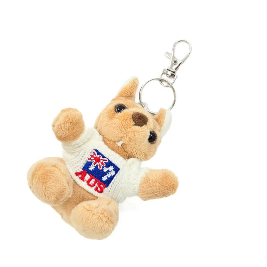 White Jumper Kangaroo Keychain - Allanson Souvenirs