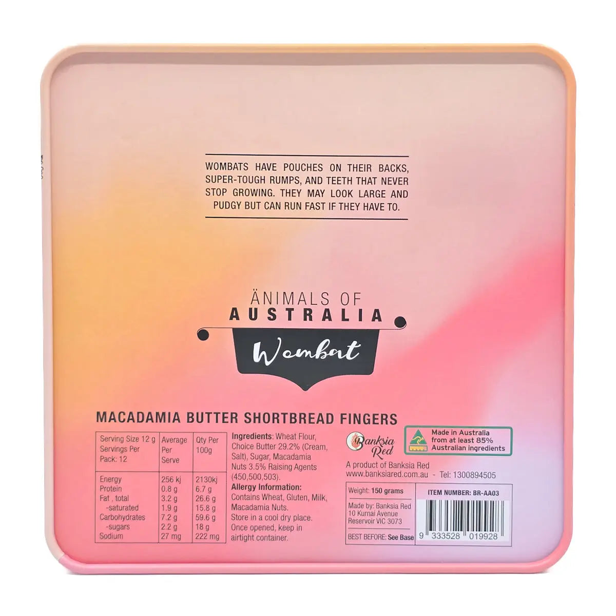 Wombat Biscuit Tin - Allanson Souvenirs