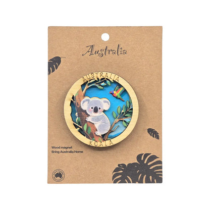 Wooden Koala Magnet - Allanson Souvenirs