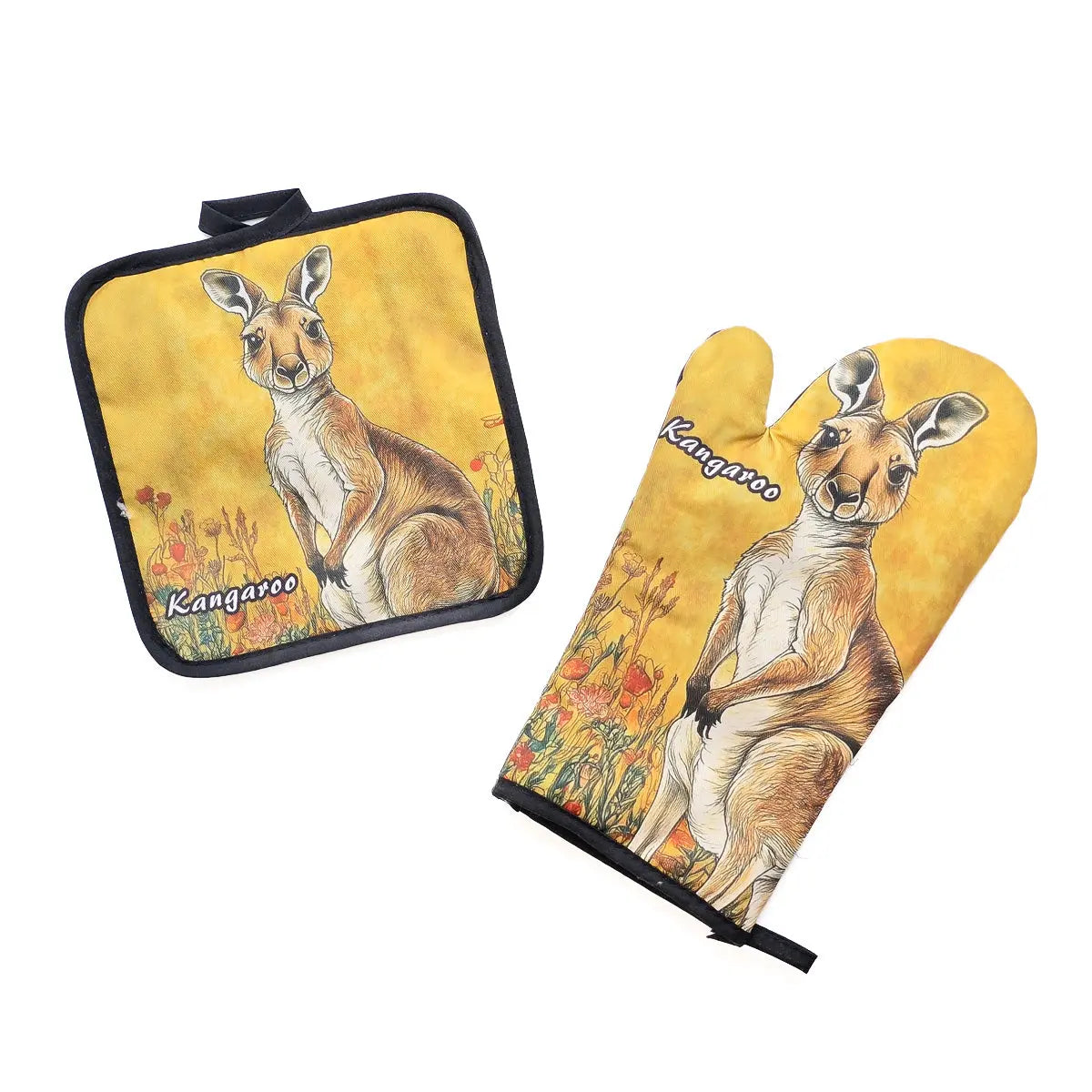 Yellow Kangaroo Apron Set - Allanson Souvenirs
