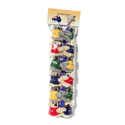 Clip On Koala with Jacket and Flag